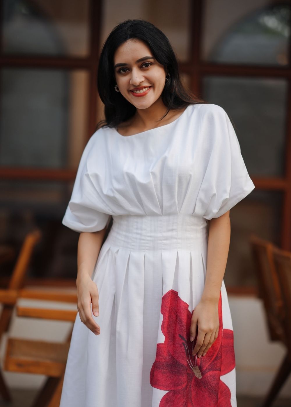 Linen Red Bloom