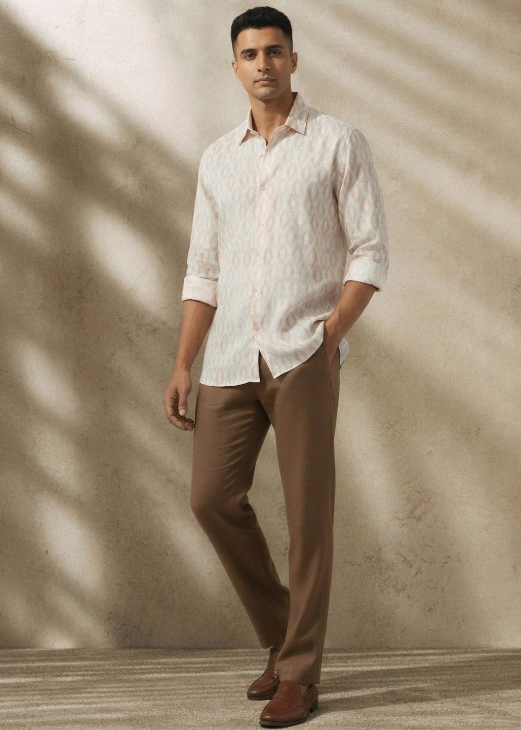 Peach Ikat Shirt